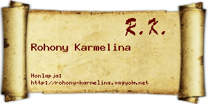 Rohony Karmelina névjegykártya